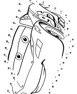 Cars The Connect The Dots2 Coloring Page