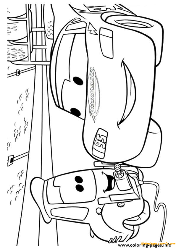 Download Cars The McQueen With Luigi A4 Disney Coloring Pages - Cartoons Coloring Pages - Free Printable ...