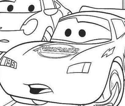 Cars The McQueen With Sally A4 Disney Coloring Pages