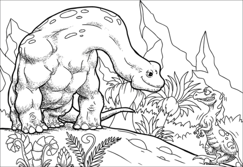 Dessin animé Bronrosaure Apatosaure d'Apatosaurus