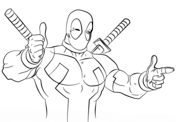 Cartoon Deadpool Coloring Pages