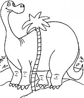 Cartoon Diplodocus Coloring Pages