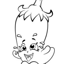 Cartoon Red Chili Shopkins Coloring Page