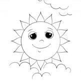 Cartoon Sun Character Coloring Pages