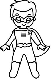 Cartoon Superhero Coloring Page
