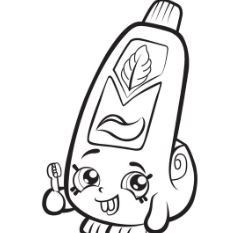 Cartoon Toothpaste Shopkins Coloring Page