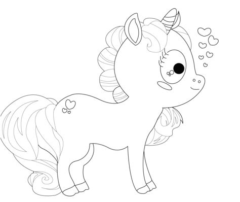 Cartoon Unicorn Coloring Pages