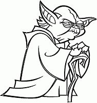 Cartoon Yoda – Star Wars Coloring Page
