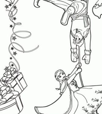 Cast From Frozen Wishes You Happy Birthday Coloring Page
