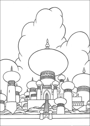 The Sultan’s Palace from Aladdin Coloring Page