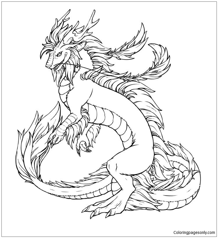 Cat Dragon Coloring Pages