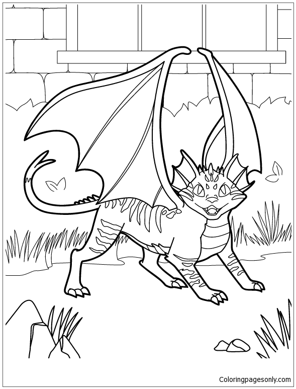 Pagina da colorare di gatto drago