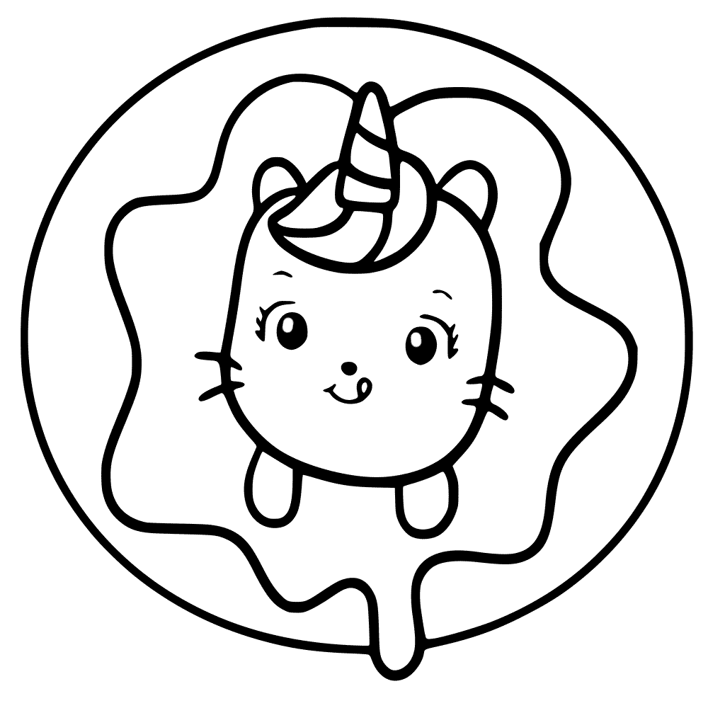 Cat Unicorn Circle Coloring Pages