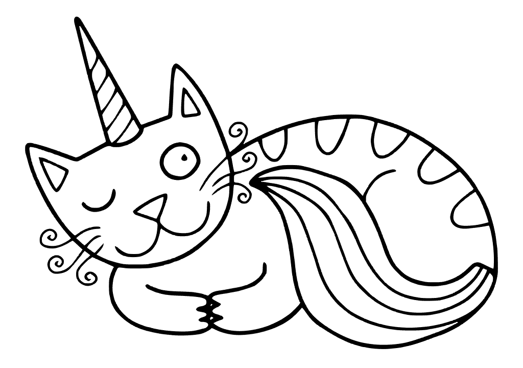 Katzen-Einhorn zwinkert von Unicorn Cat