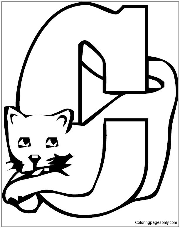 قطة بحرف C من حرف C