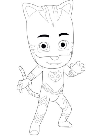The Amazing Catboy From PJ Masks Coloring Page