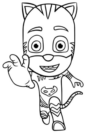 Desenho de Catboy no PJ Masks Show para colorir