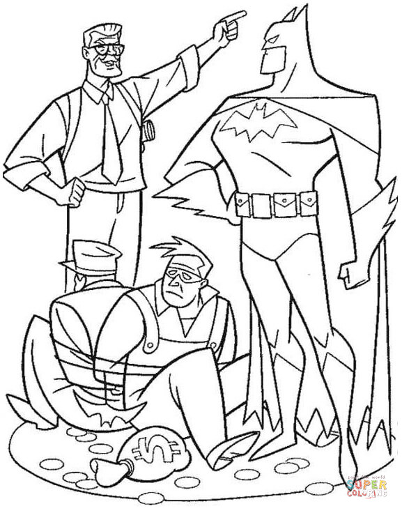 Batman atrapó a dos ladrones de Batman de Batman.
