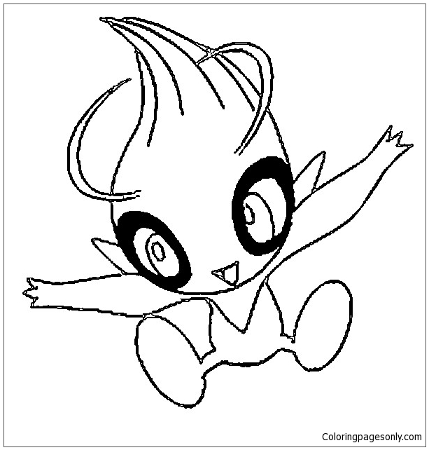 celebi coloring pages for kids pokemon