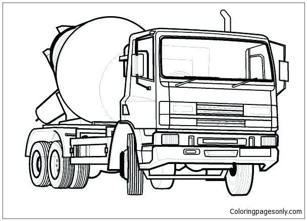 Página para colorir do caminhão betoneira