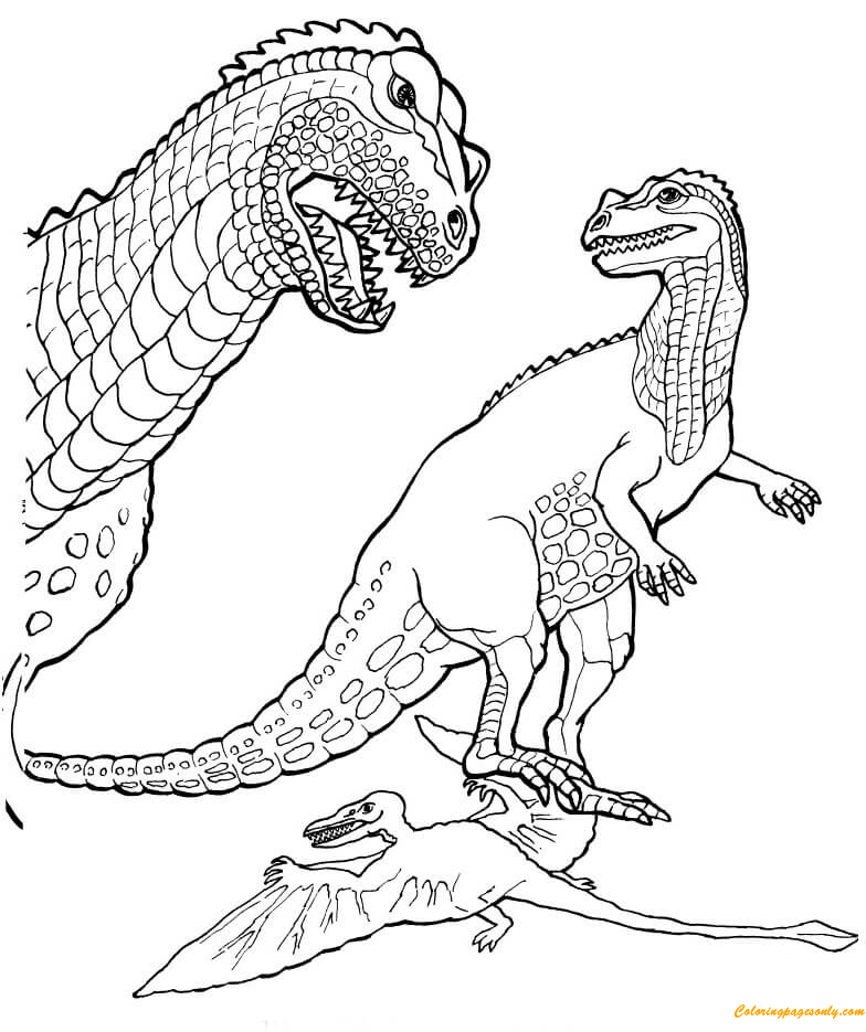 Ceratosaurus And Pteranodon from Dinosaurs