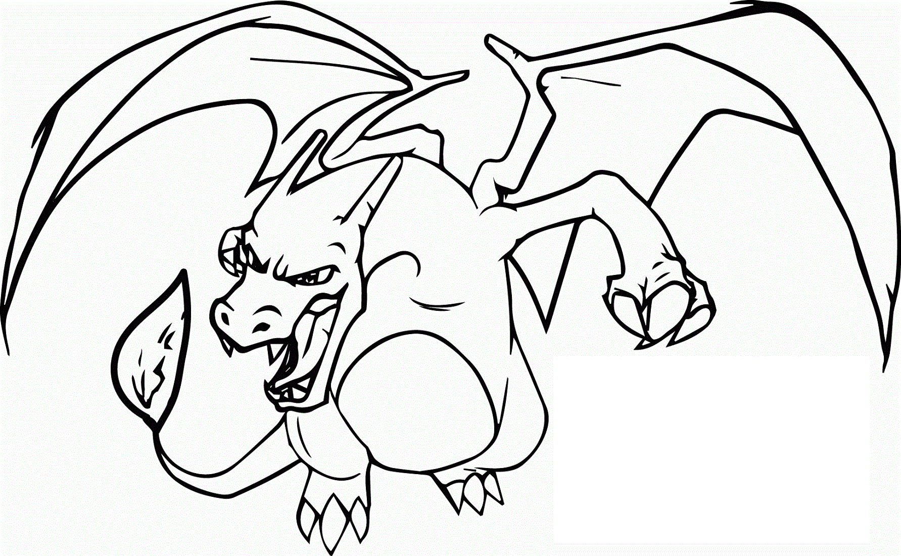 Charizard is flying Coloring Page