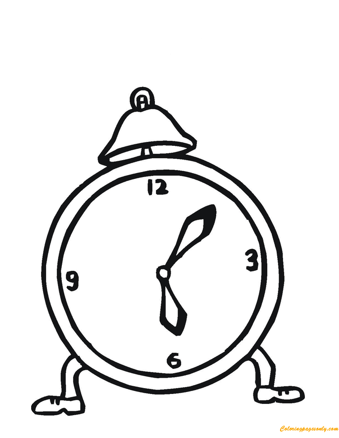 Charming Alarm Clock Coloring Pages