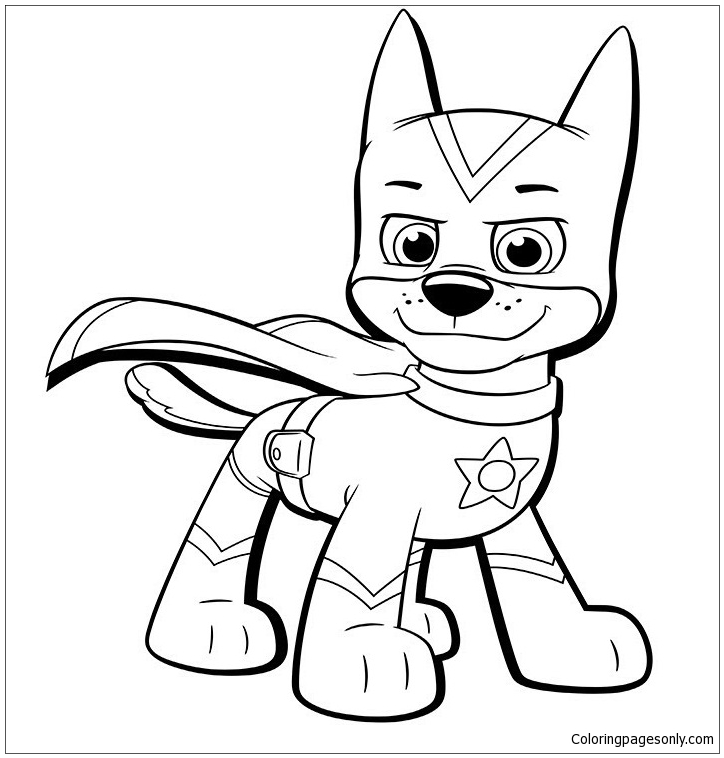 Chase From Paw Patrol 2 Coloring Page