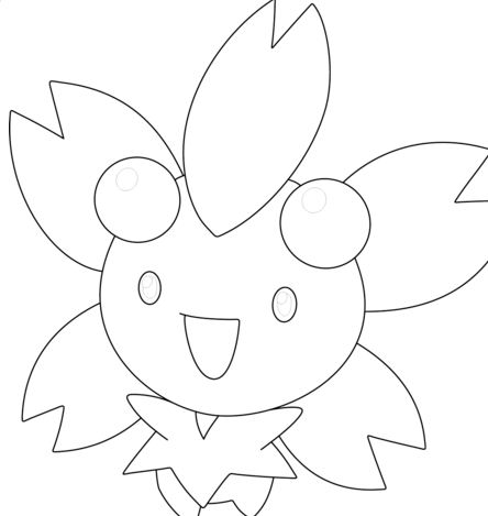 Cherrim In Sunny Form Coloring Pages