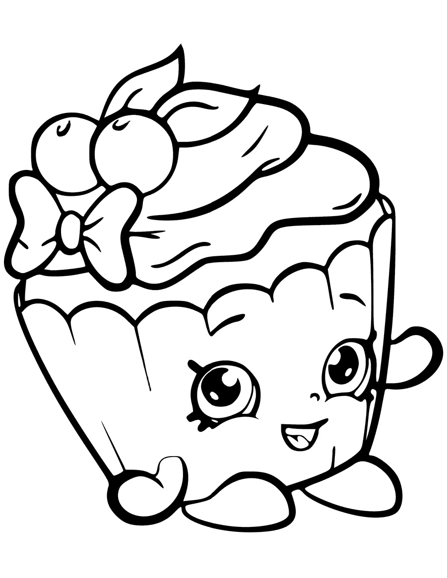 Página para colorir Cherry Nice Cupcake Shopkin temporada 6