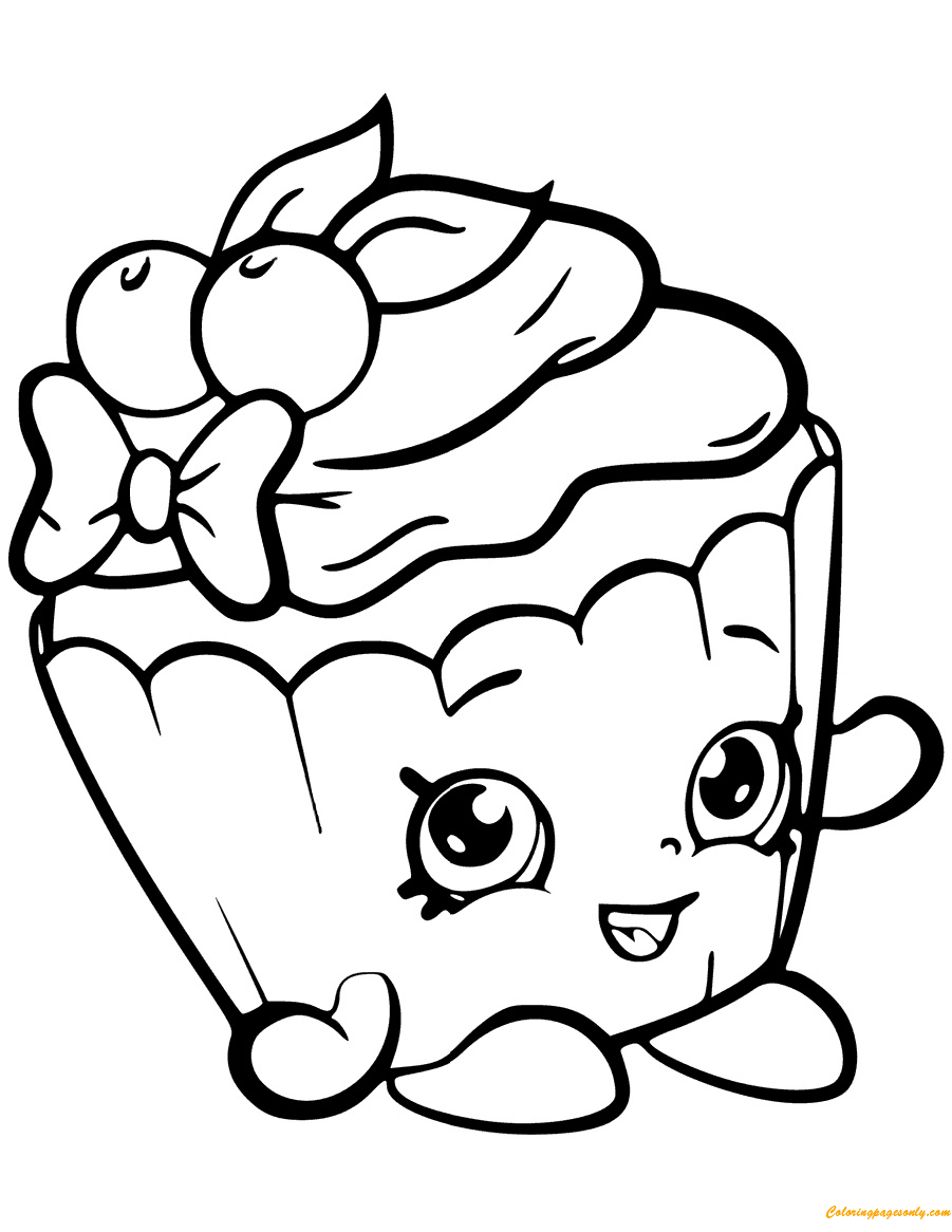 Cherry Nice Cupcake Shopkin Season 6 Coloring Page Free