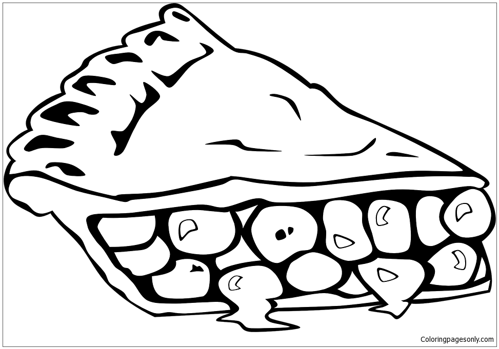 Download Cherry Pie Desserts Piece Coloring Page - Free Coloring Pages Online