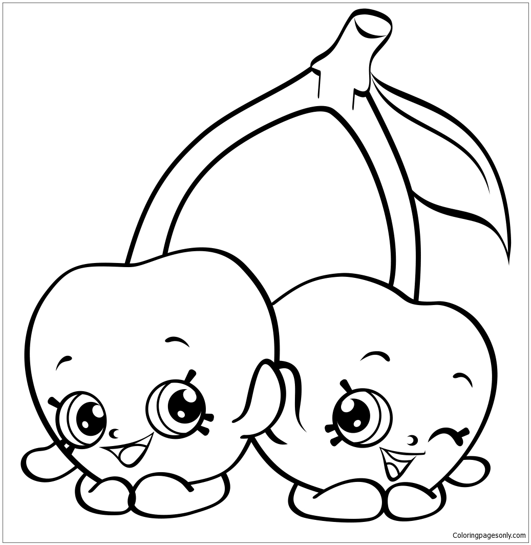 Cherry Twins Shopkins Coloring Page Free Coloring Pages Online