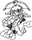 Cherub And Bow Coloring Page