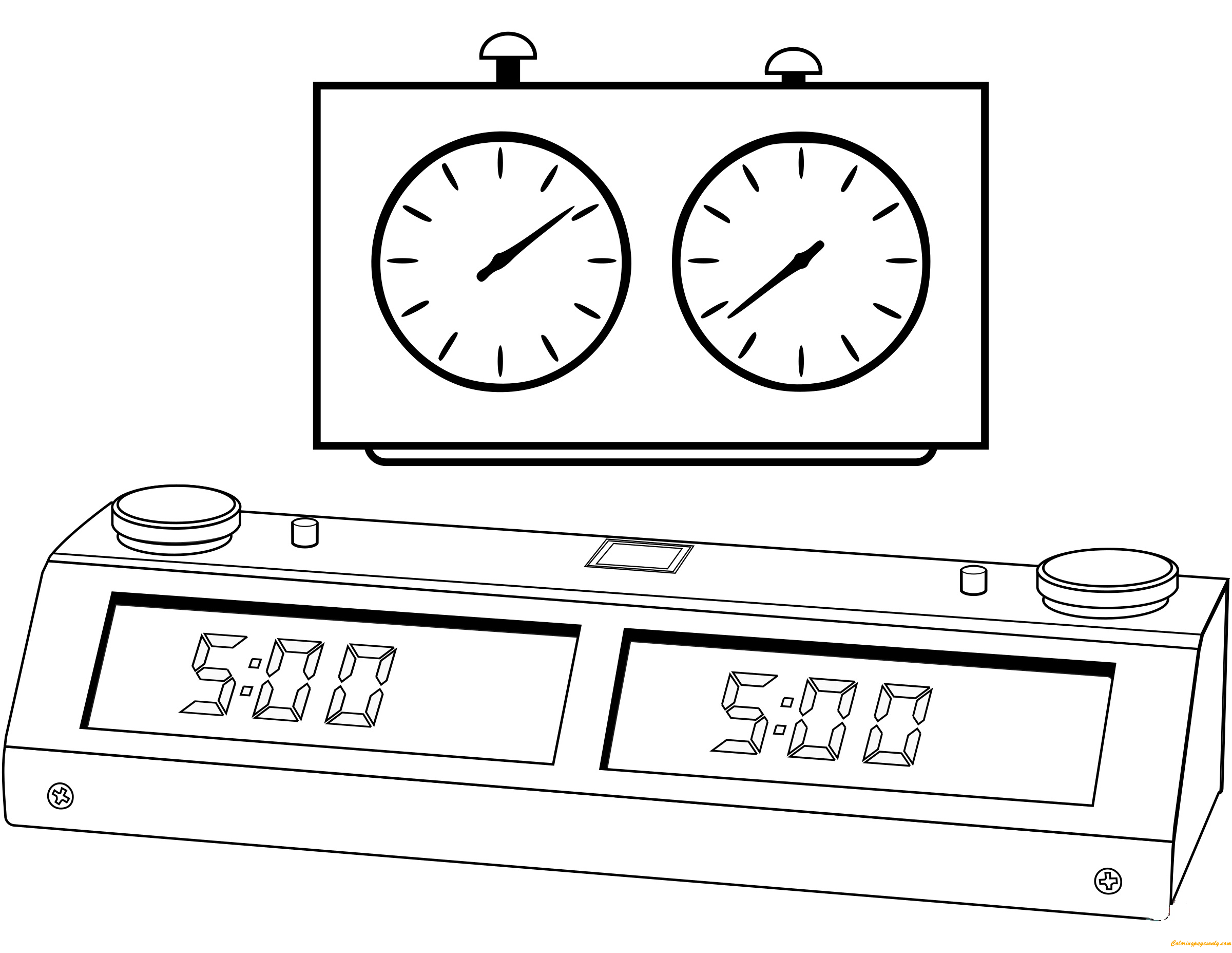 Chess Clock Coloring Pages