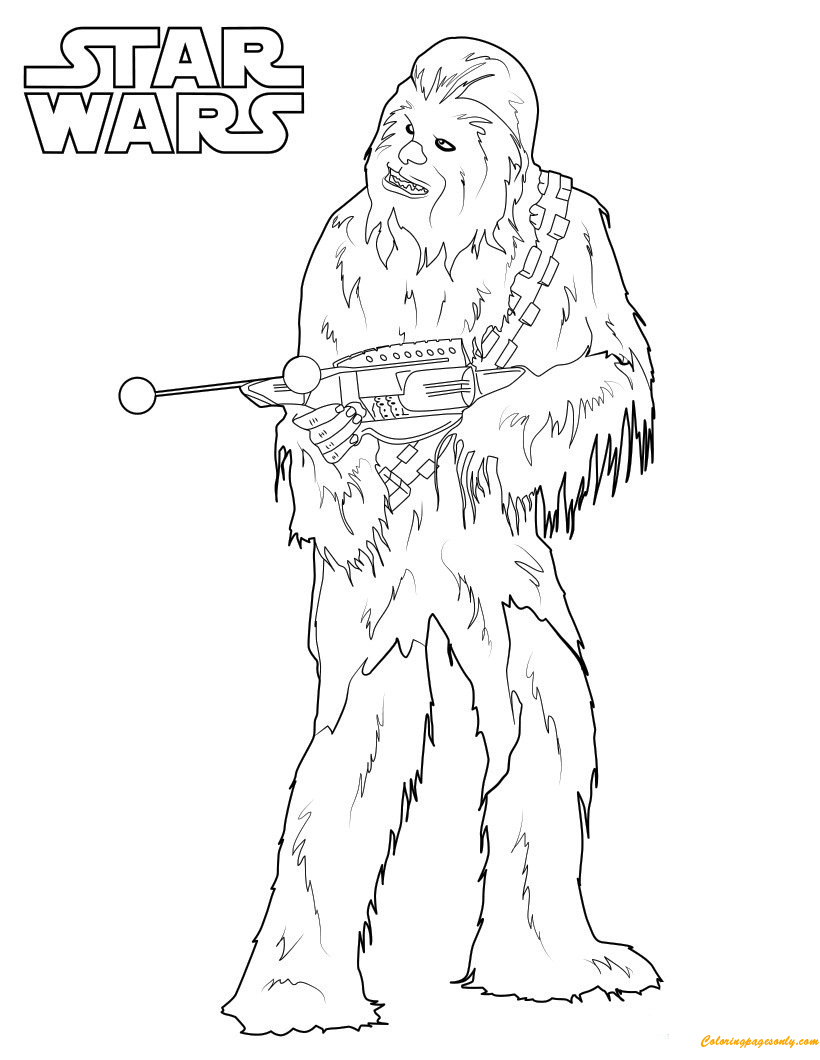 Chewbacca Star Wars Coloring Page - Free Printable Coloring Pages