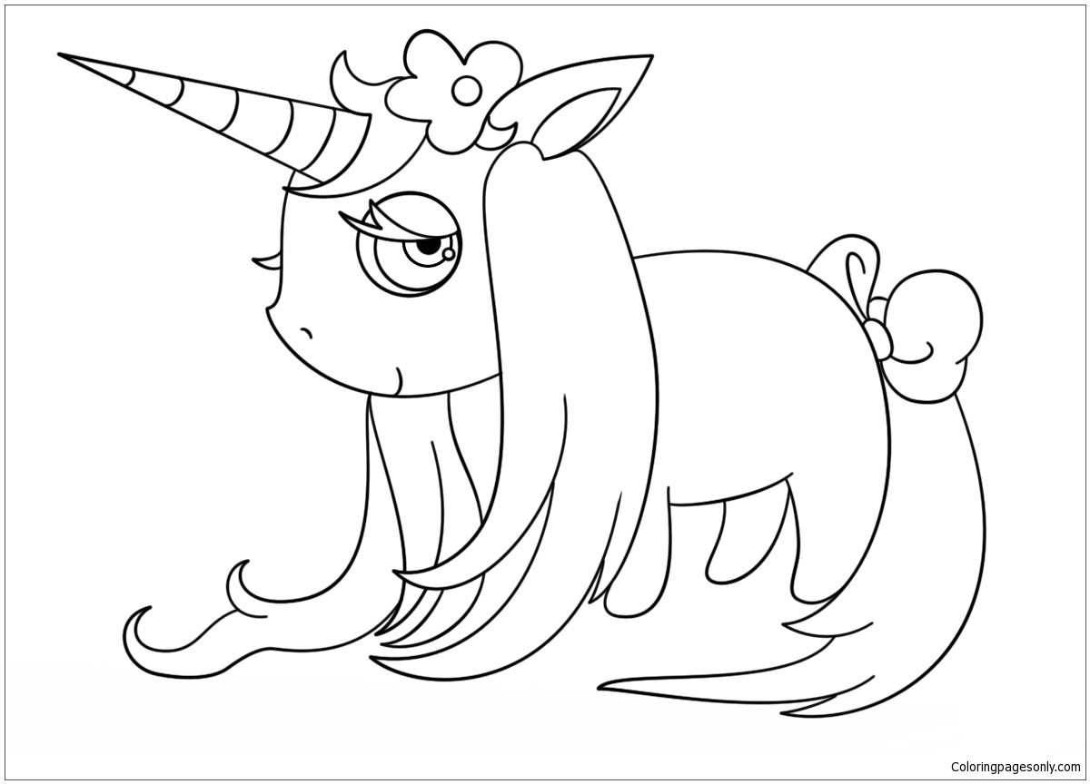 Chibi Unicorn Coloring Pages - Cartoons Coloring Pages - Coloring Pages