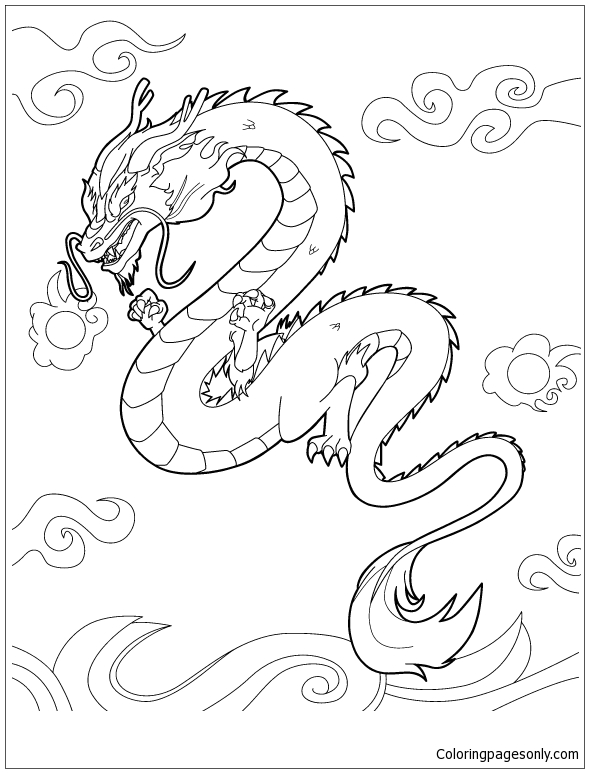 Chinese Dragon 1 Coloring Pages
