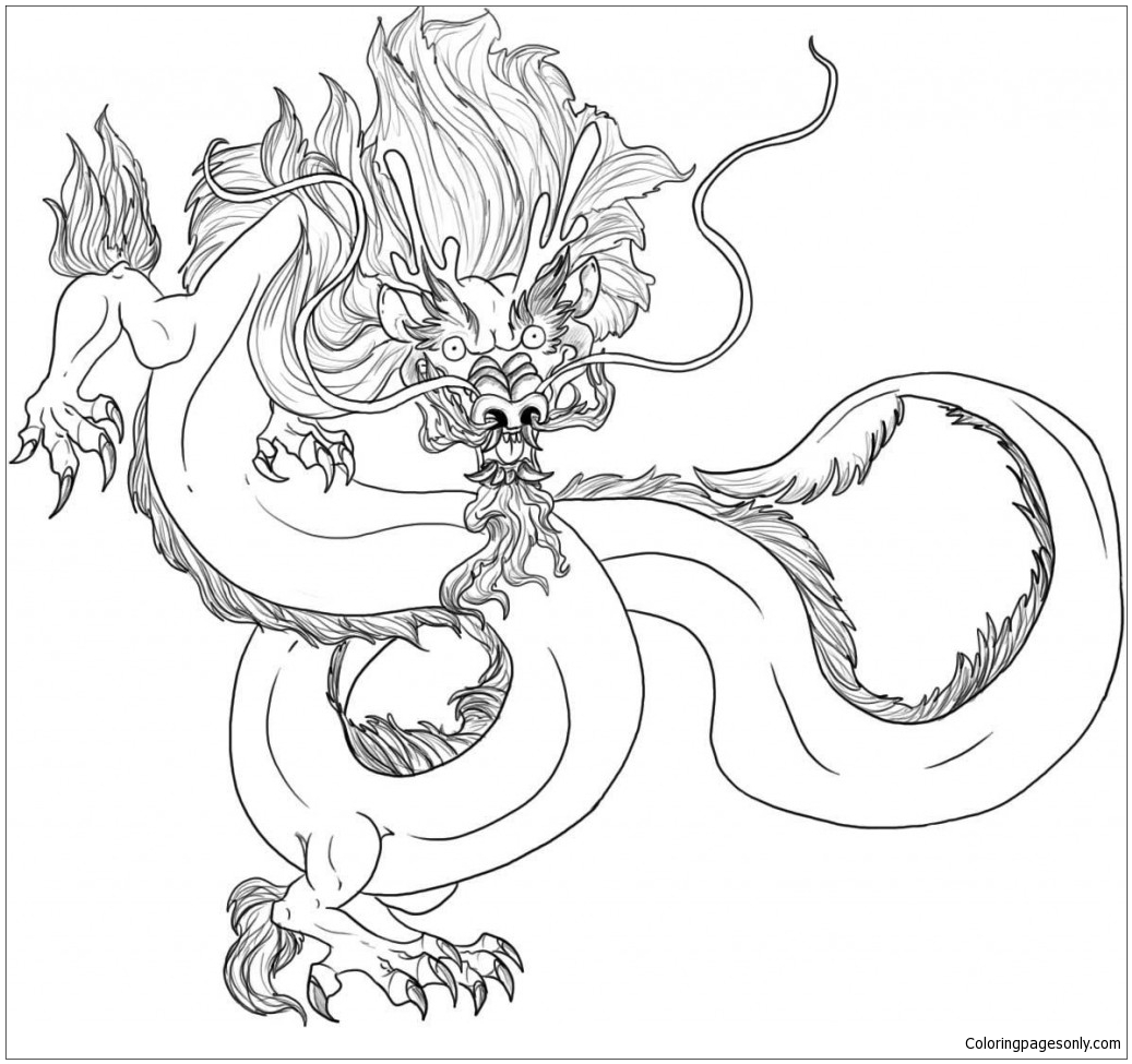 Chinese Dragon 2 Coloring Pages