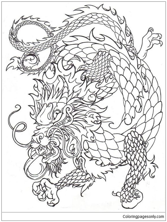 Chinese Dragon 4 Coloring Pages