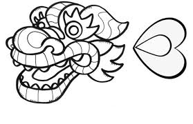 Chinese Dragon Face Coloring Pages