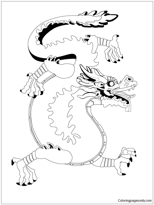 صفحة تلوين التنين الصيني من التنين