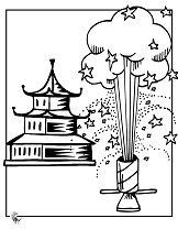 Chinese Fireworks 1 Coloring Pages