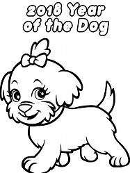 Chinese New Year Dog Coloring Page