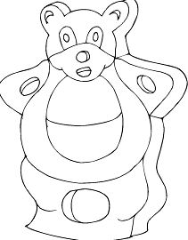 Chocolate Teddy Bear Coloring Page