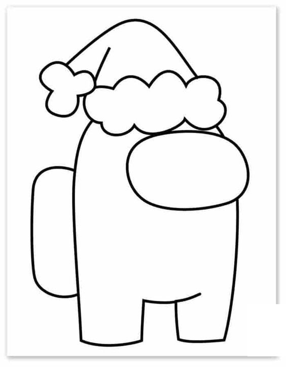 Christmas Among Us Character Coloring Pages - Among Us Coloring Pages