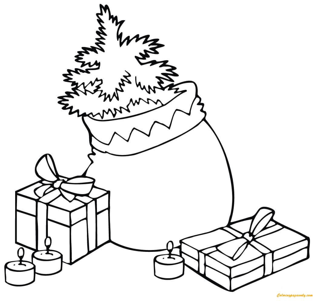 Christmas Bag Coloring Pages