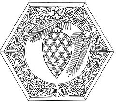 Christmas Bauble Mandala Adult Coloring Pages