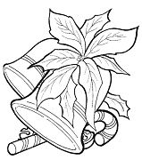 Christmas Bells And Candy Cane Coloring Page