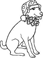 Раскраска Рождественская собака
